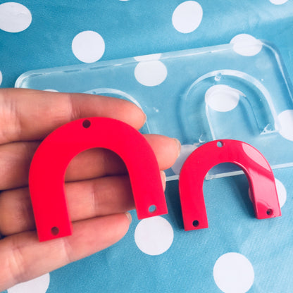 35mm Flat Arc Silicone Mold - Charm Earring Dangle with Holes Statement EM16