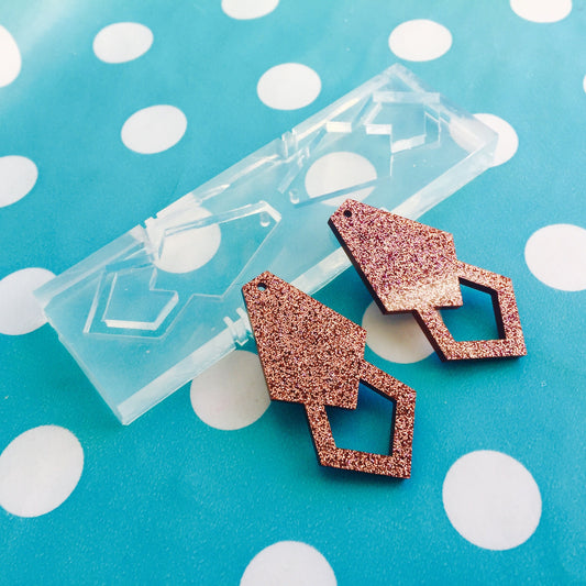 40mm Silicone Geometric Diamond Earring Dangle Mold