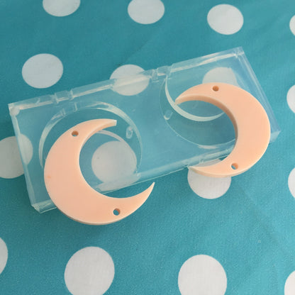 33mm Flat Crescent Moon Silicone Dangle Earring Mold - Resin Jewellery EM189 ccc T