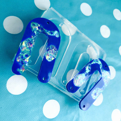 50mm Flat Curved Arc Silicone Earring Mold - Charm Earring Dangle EM13