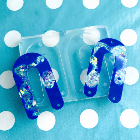 50mm Flat Curved Arc Silicone Earring Mold - Charm Earring Dangle EM13