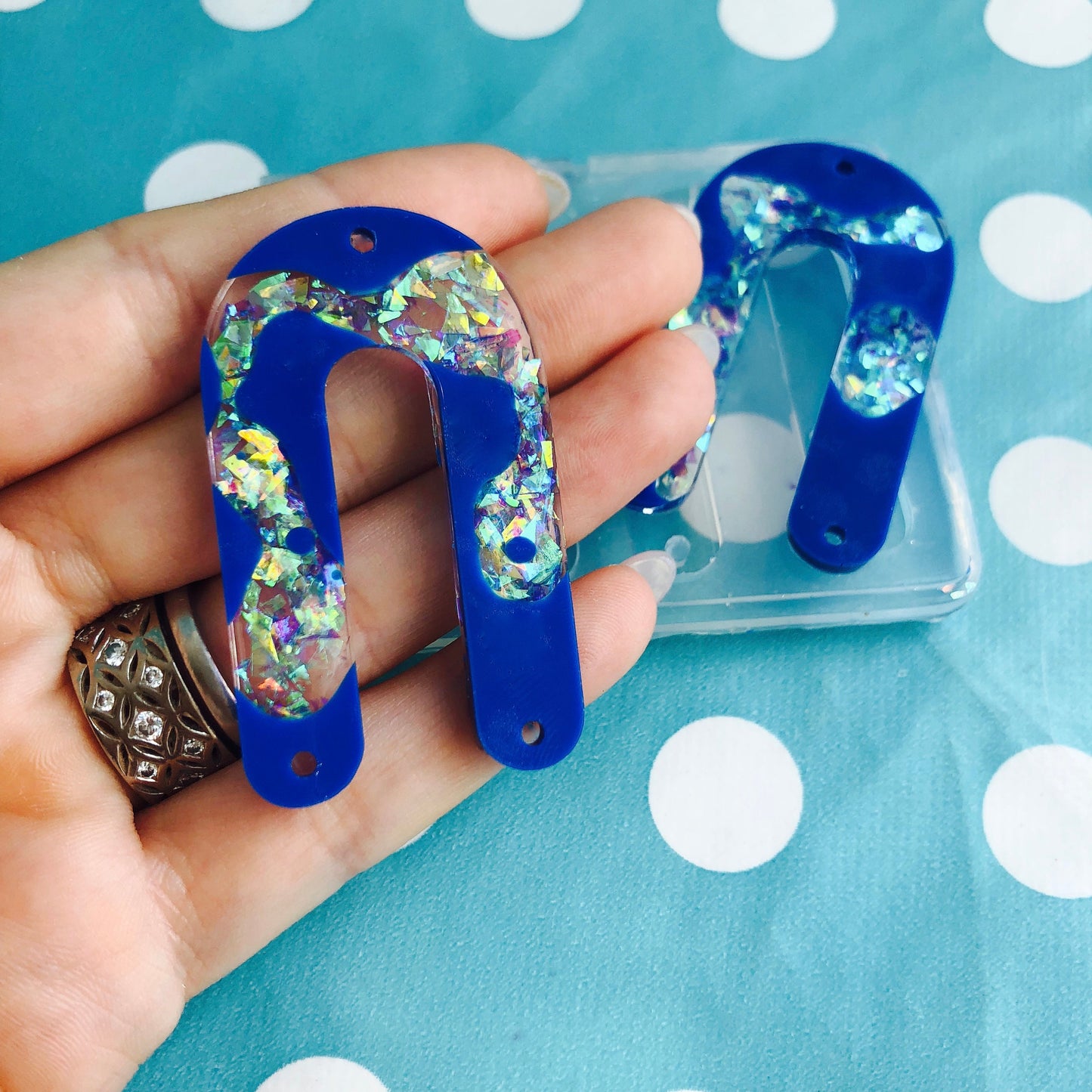 50mm Flat Curved Arc Silicone Earring Mold - Charm Earring Dangle EM13