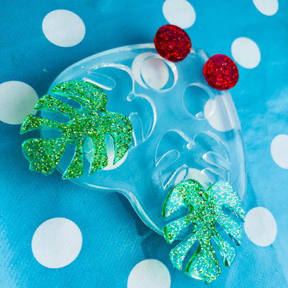 35mm XL Banana Monstera Leaf Silicone Earring Mold EM14