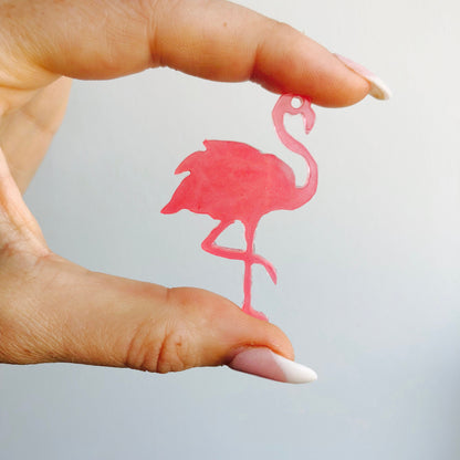 XL Flamingo Earring Mold - Silicone Resin Mould Stud Shape Shape Pink Bird EM20