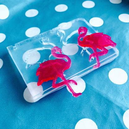 XL Flamingo Earring Mold - Silicone Resin Mould Stud Shape Shape Pink Bird EM20