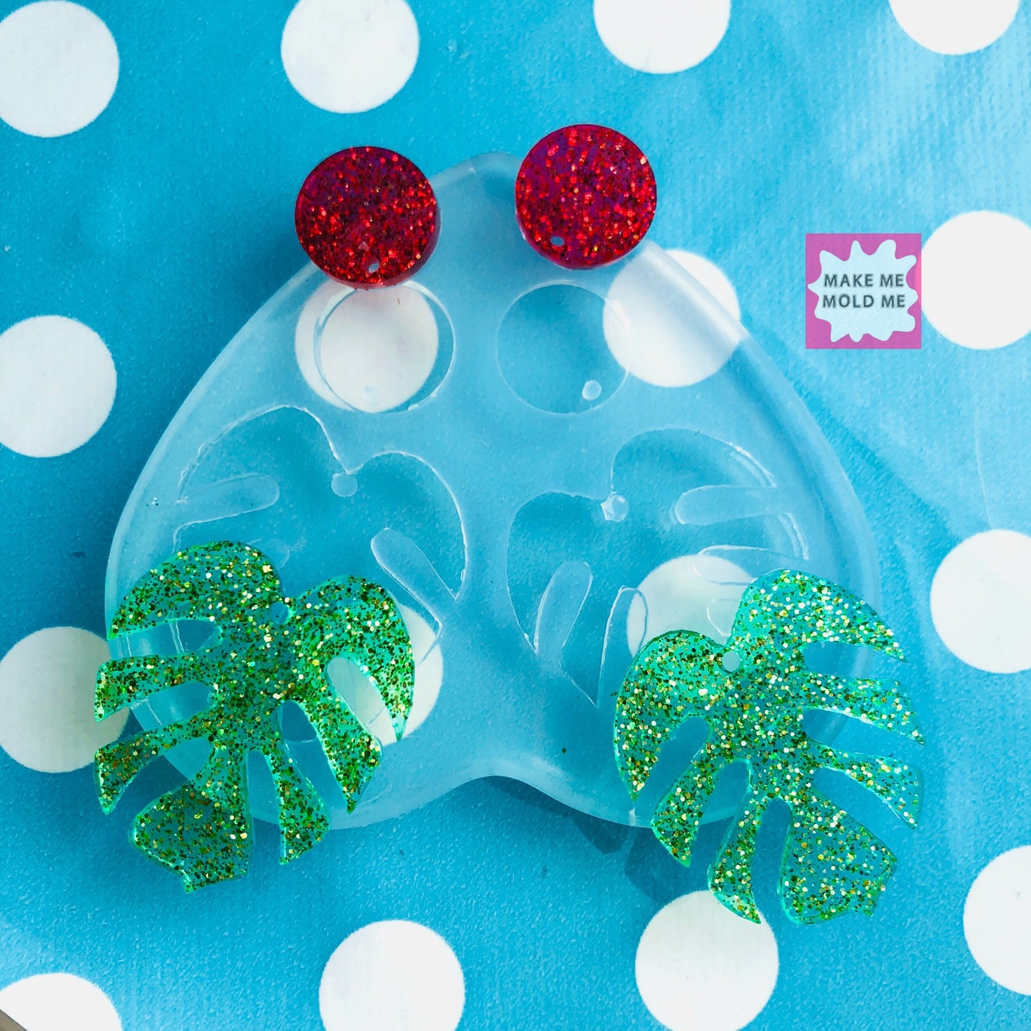 35mm XL Banana Monstera Leaf Silicone Earring Mold EM14