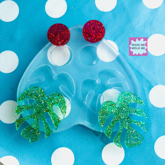 35mm XL Banana Monstera Leaf Silicone Earring Mold EM14