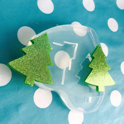 40mm Silicone Dangle Earring Mold Christmas Tree - Dangle Drop Statement Large Earrings Resin Crafter Mould EM41