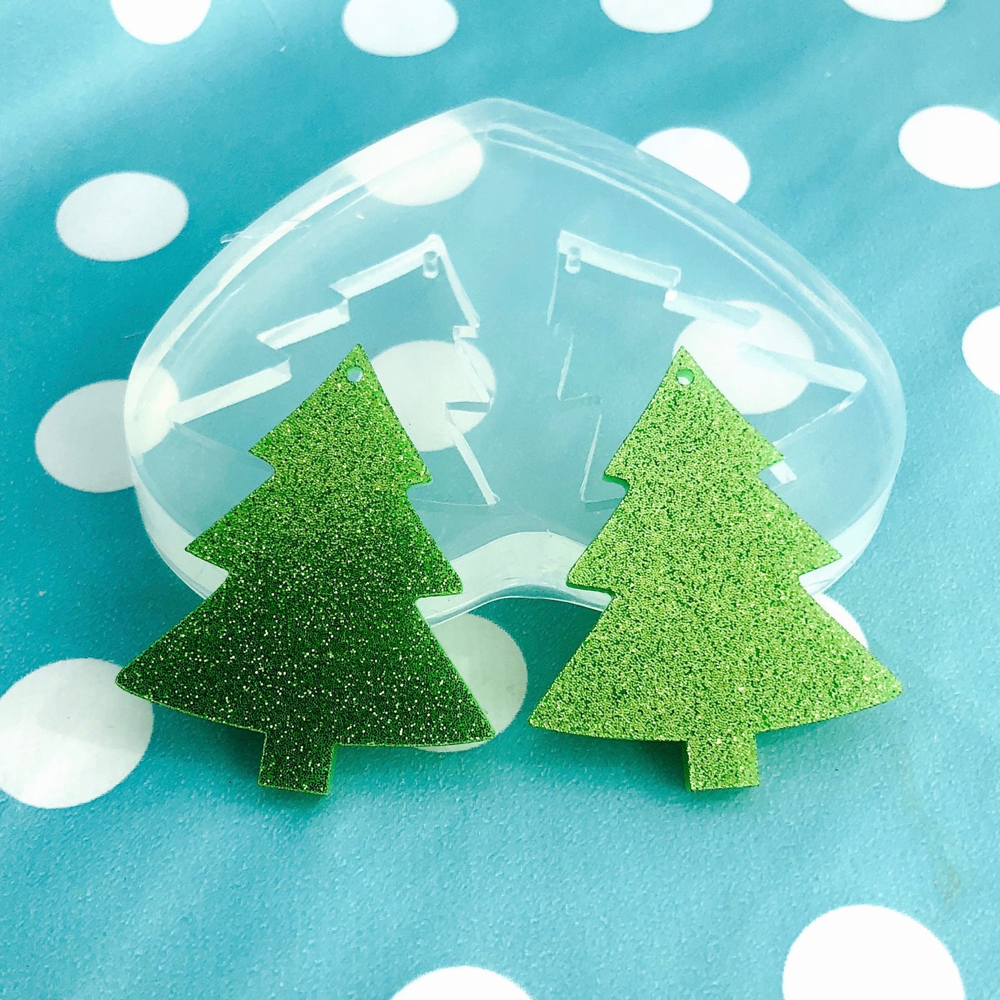 40mm Silicone Dangle Earring Mold Christmas Tree - Dangle Drop Statement Large Earrings Resin Crafter Mould EM41
