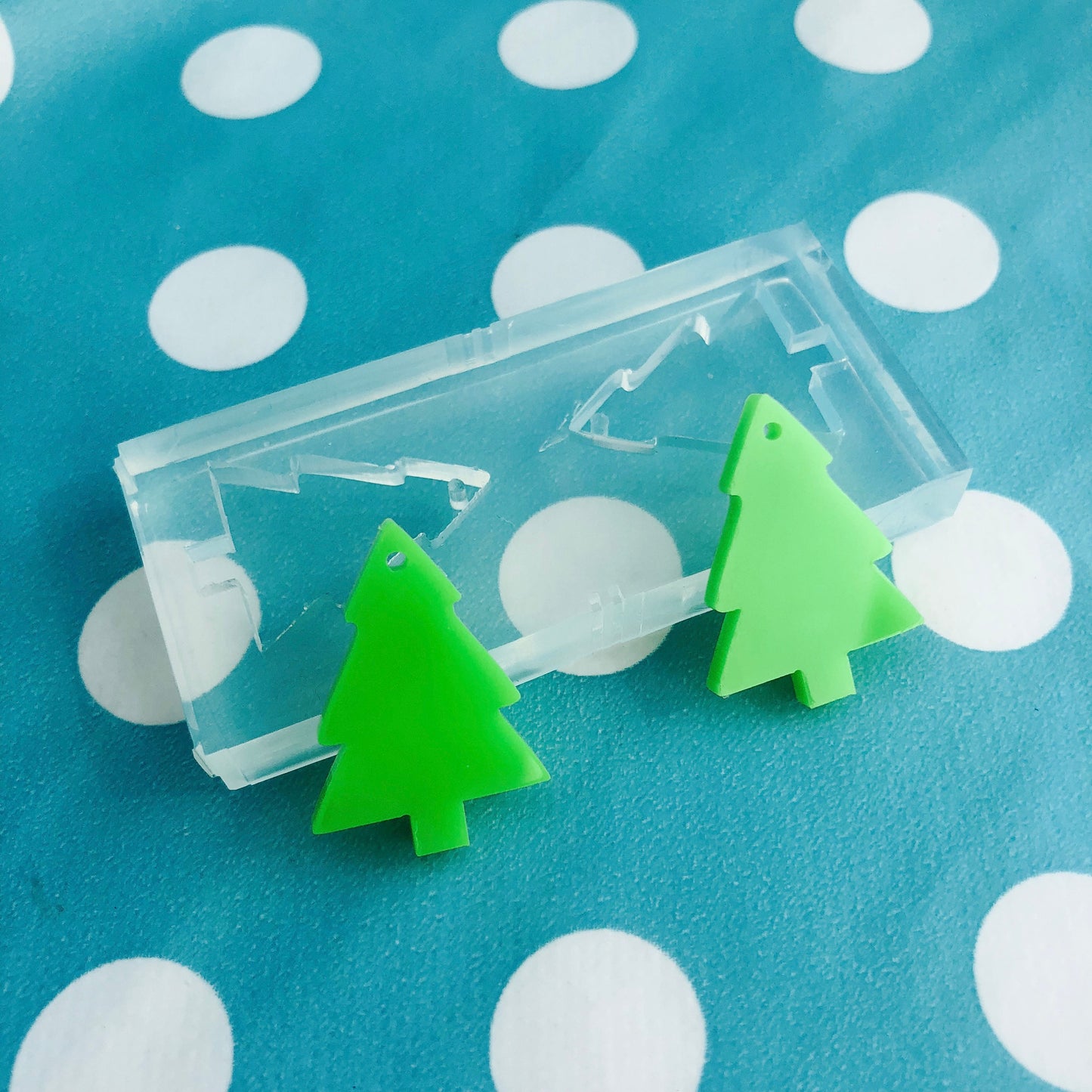 25mm Silicone Dangle Earring Mold Christmas Tree