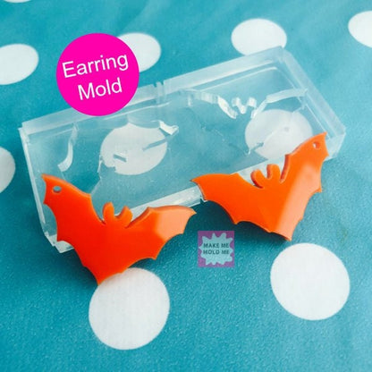 30mm Silicone Bat Earrings Dangle Mold  EM414 halloween