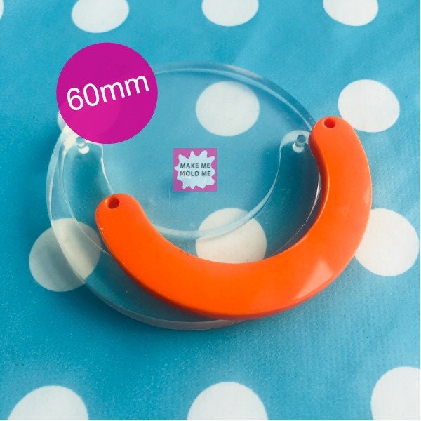 60mm Statement Pendant Arc Silicone Mold - For Resin Jewellery Making With Holes PM09 ccc T