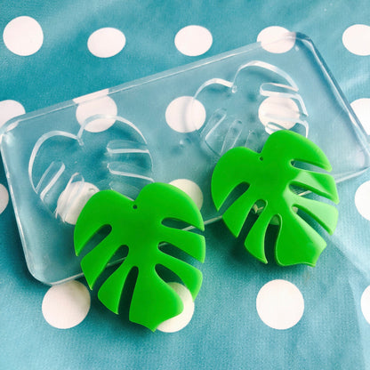XL 50mm Monstera Leaf Silicone Dangle Earring Mold - Crafter Tropical Mould EM65