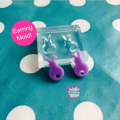 17mm Silicone Earring Mold Rabbit bunny stud