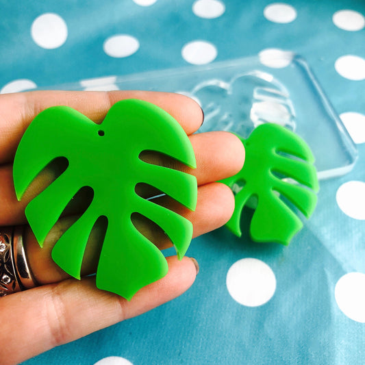 XL 50mm Monstera Leaf Silicone Dangle Earring Mold - Crafter Tropical Mould EM65