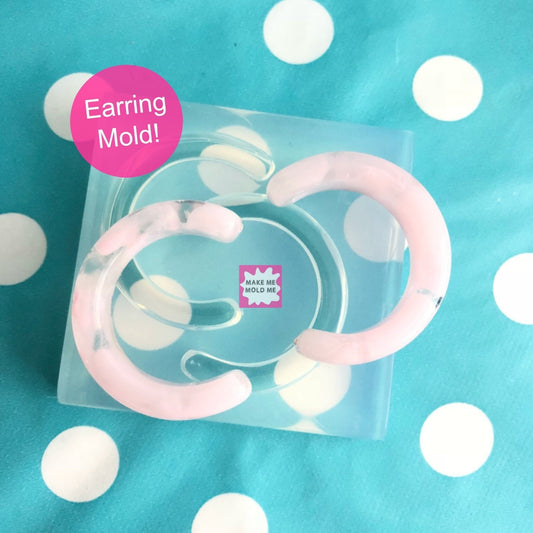 40mm Clear Silicone Hoop Earring Mold for Resin | CC Drop Dangle