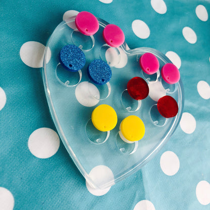 Silicone Earring 10mm Circle Disc Mold  - Earrings Resin Crafter Mould Round EM270