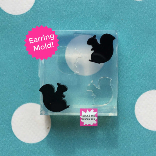 10mm Silicone Squirrel Stud Earring Mold - Resin Crafter Animals Mould EM123