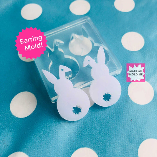 35mm Rabbit Earring Silicone Mold -  Resin Earrings Crafter Mould EM276