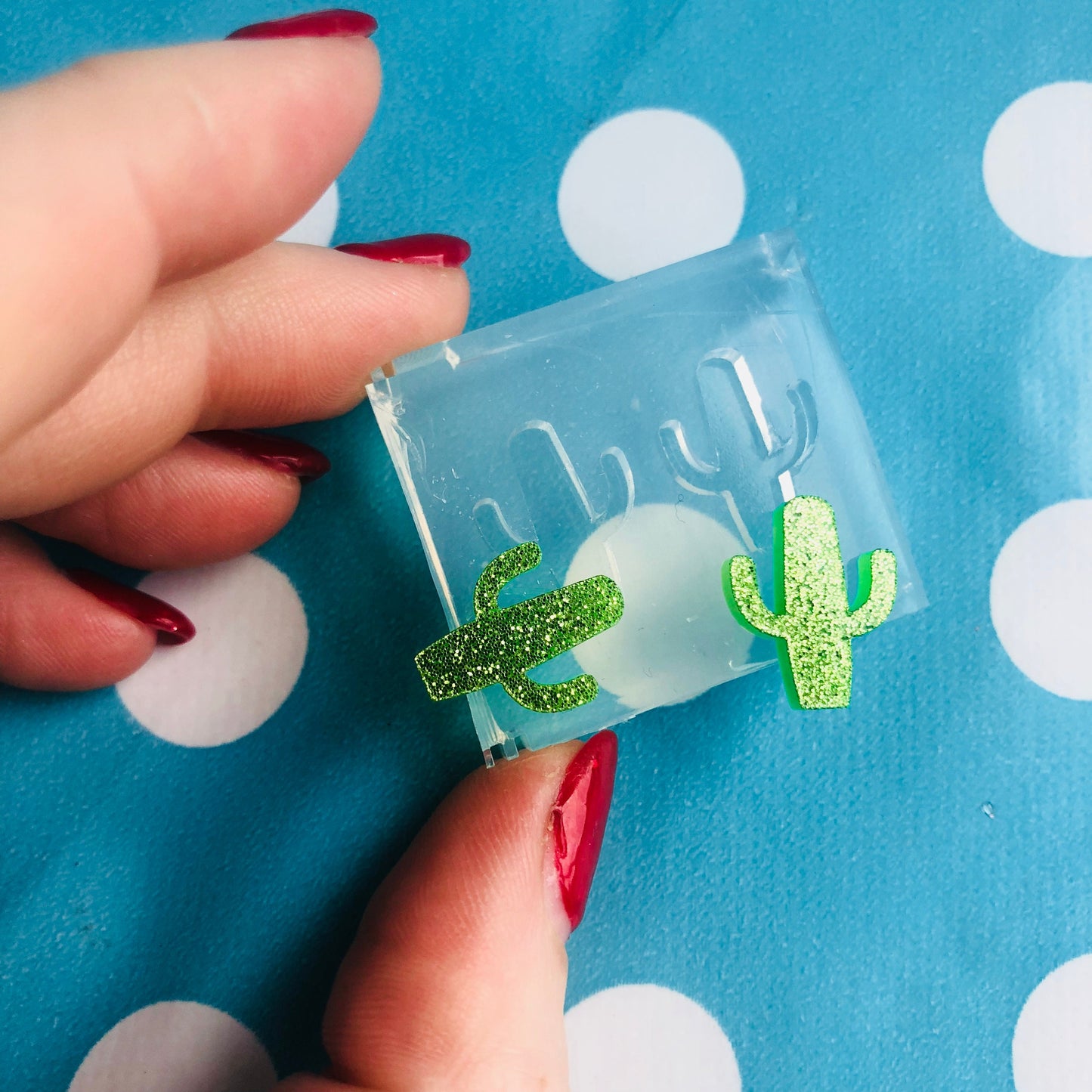 15mm Silicone Earring Cactus Cacti Mold  - Earrings Resin Crafter Mould EM279