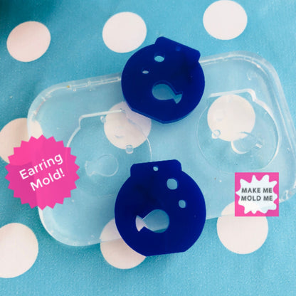 25mm Goldfish Bowl  Dangle Earring Mold