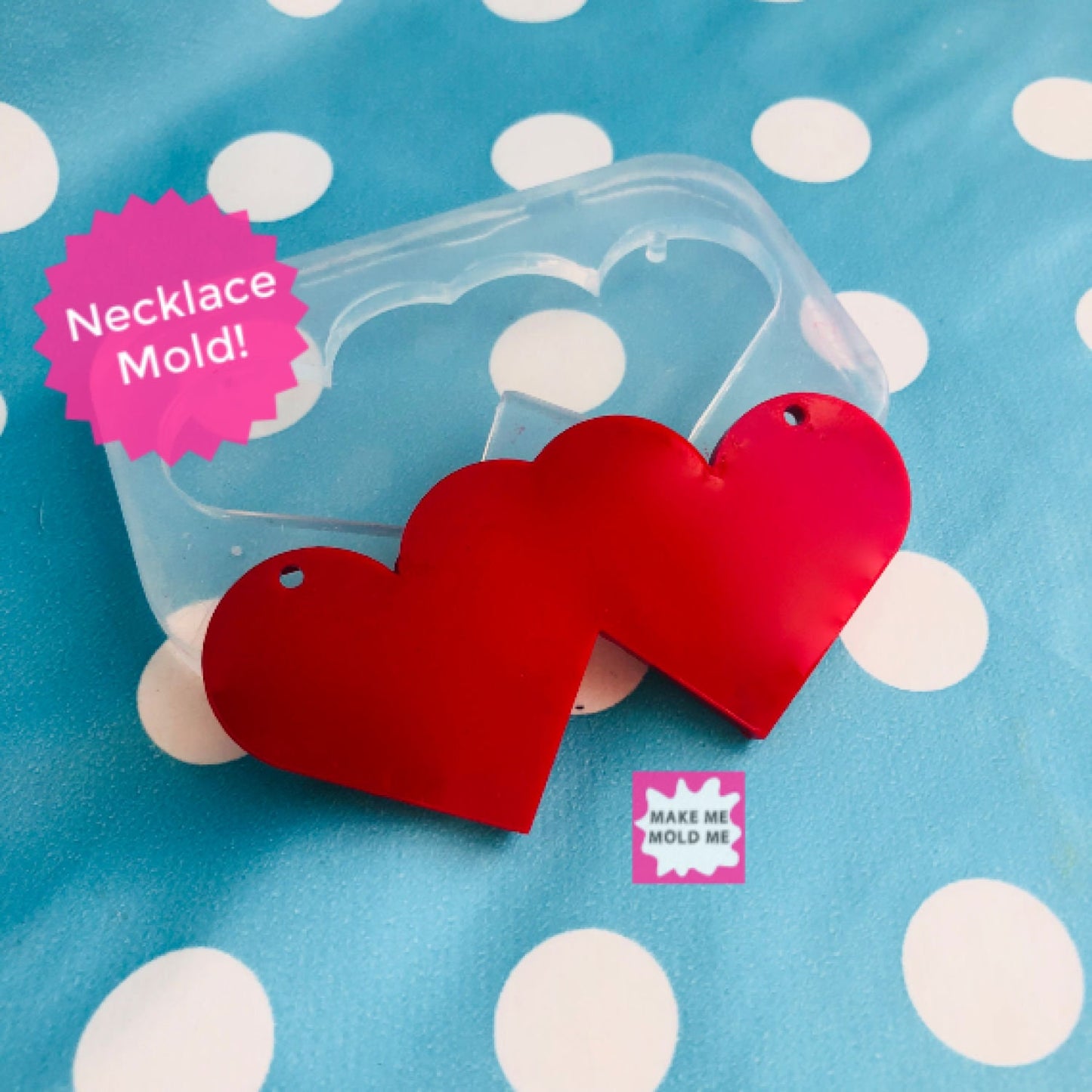 Silicone Double Heart Necklace Mold  - Resin Crafter Mould Pendant