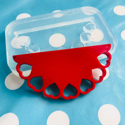 Silicone Cutout Heart Necklace Mold  - Earrings Resin Crafter Mould Pendant PM38 T