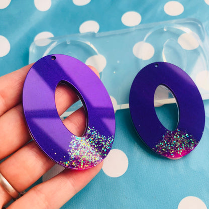 60mm Large Oval Cutout Shape Dangle Earring Mold