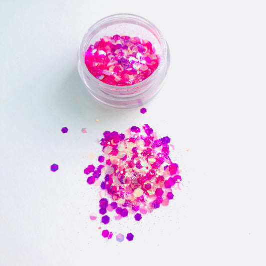 Amazing Festival Chic Pink Bubble Burst Iridescent Glitter MM07