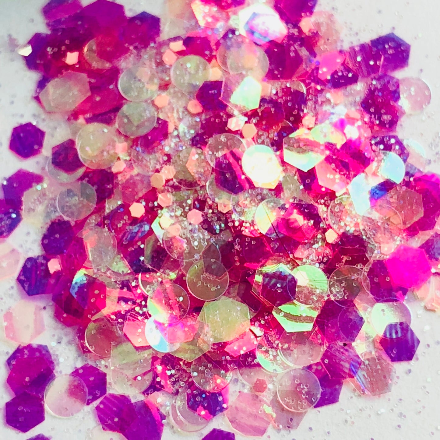 Amazing Festival Chic Pink Bubble Burst Iridescent Glitter MM07