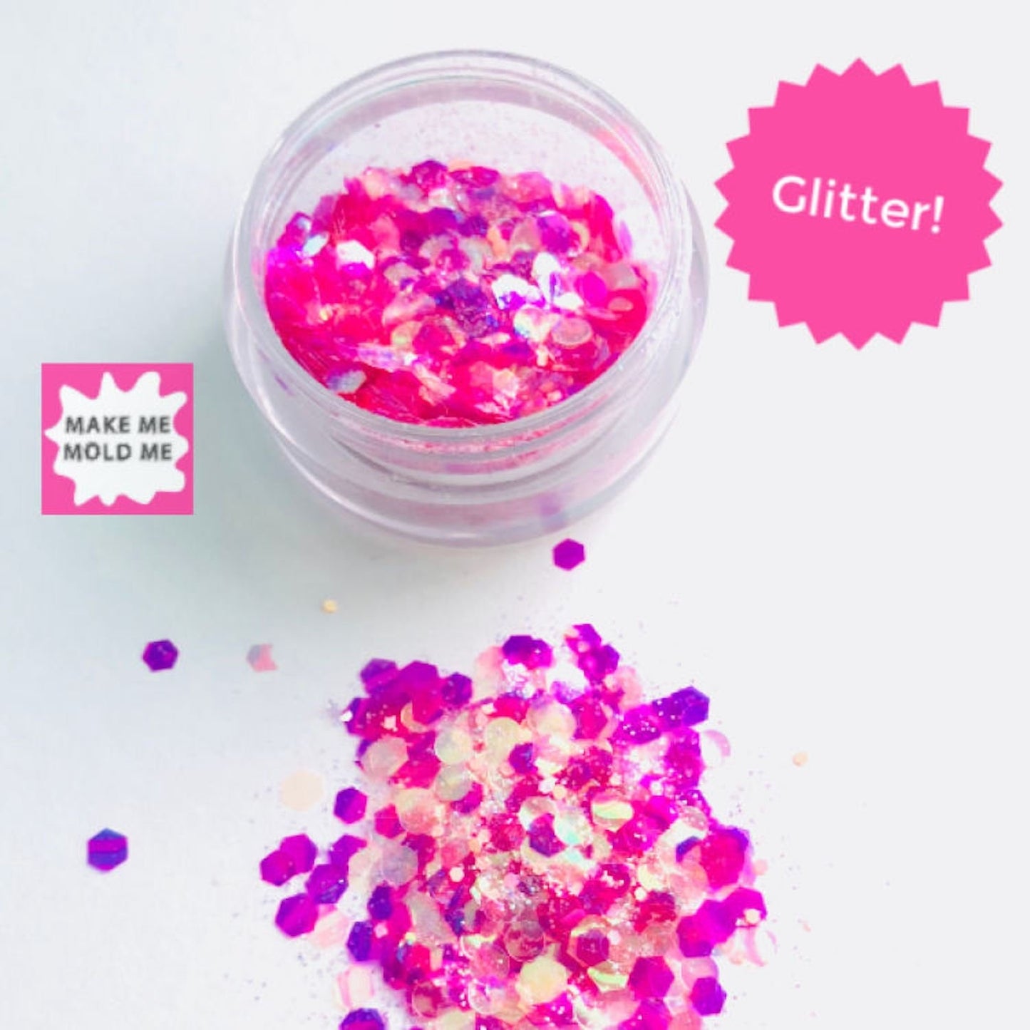 Amazing Festival Chic Pink Bubble Burst Iridescent Glitter MM07