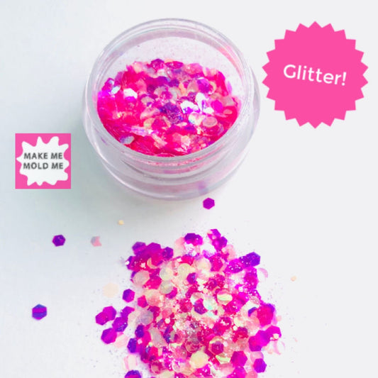 Amazing Festival Chic Pink Bubble Burst Iridescent Glitter MM07