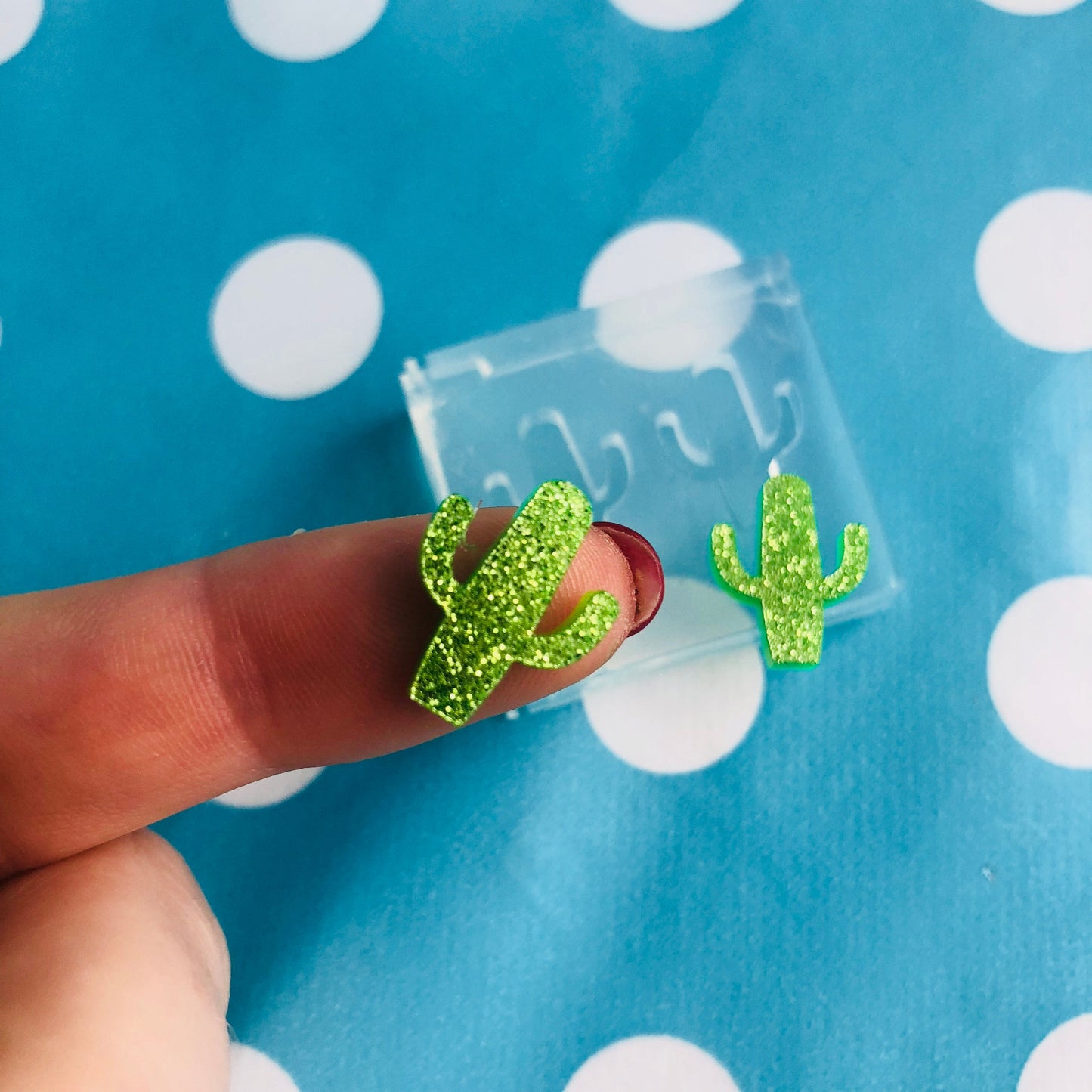 15mm Silicone Earring Cactus Cacti Mold  - Earrings Resin Crafter Mould EM279