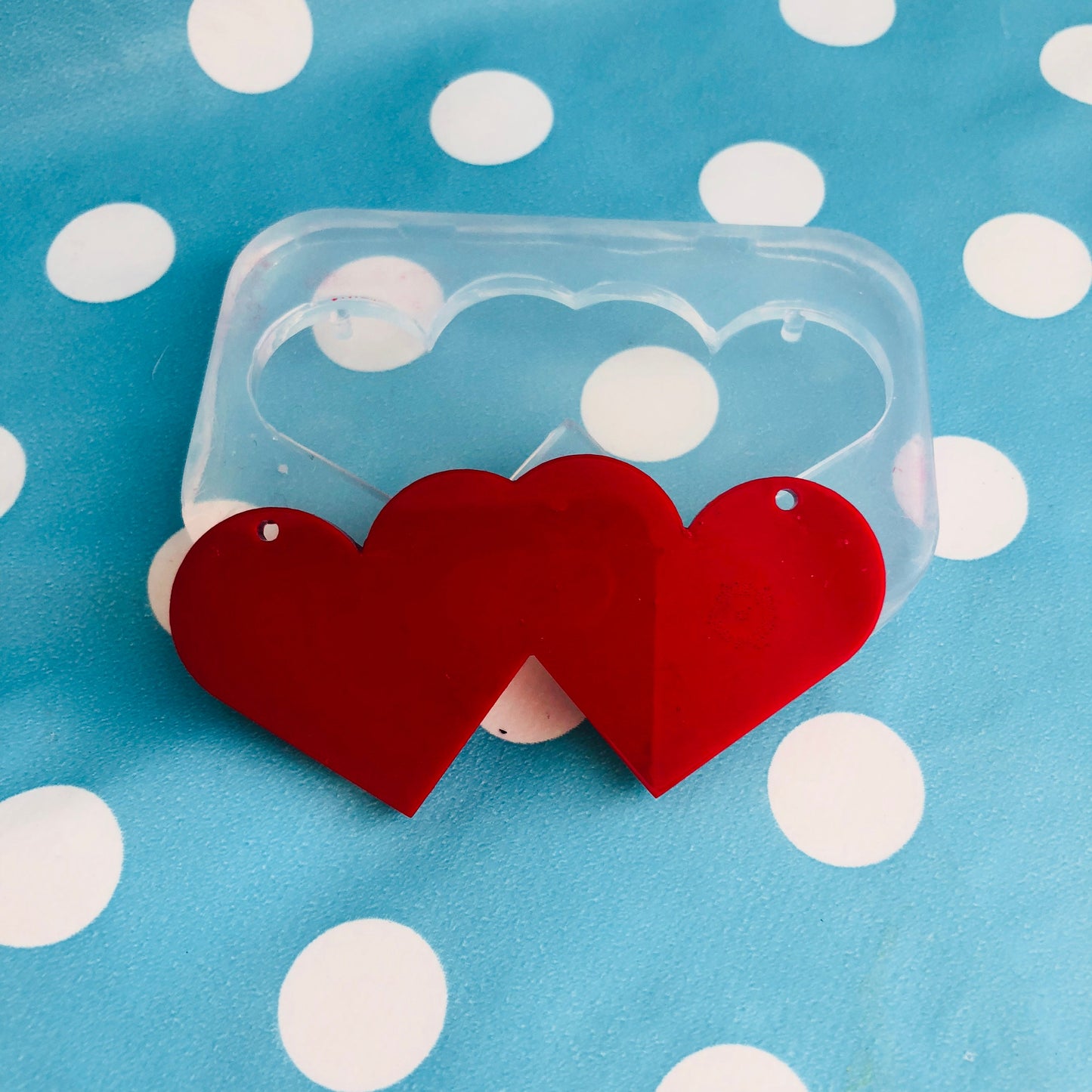 Silicone Double Heart Necklace Mold  - Resin Crafter Mould Pendant