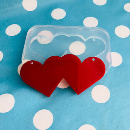 Silicone Double Heart Necklace Mold  - Resin Crafter Mould Pendant