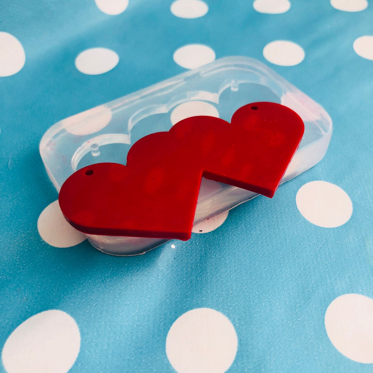 Silicone Double Heart Necklace Mold  - Resin Crafter Mould Pendant