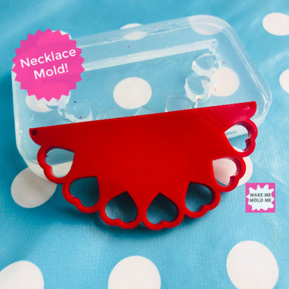 Silicone Cutout Heart Necklace Mold  - Earrings Resin Crafter Mould Pendant PM38 T