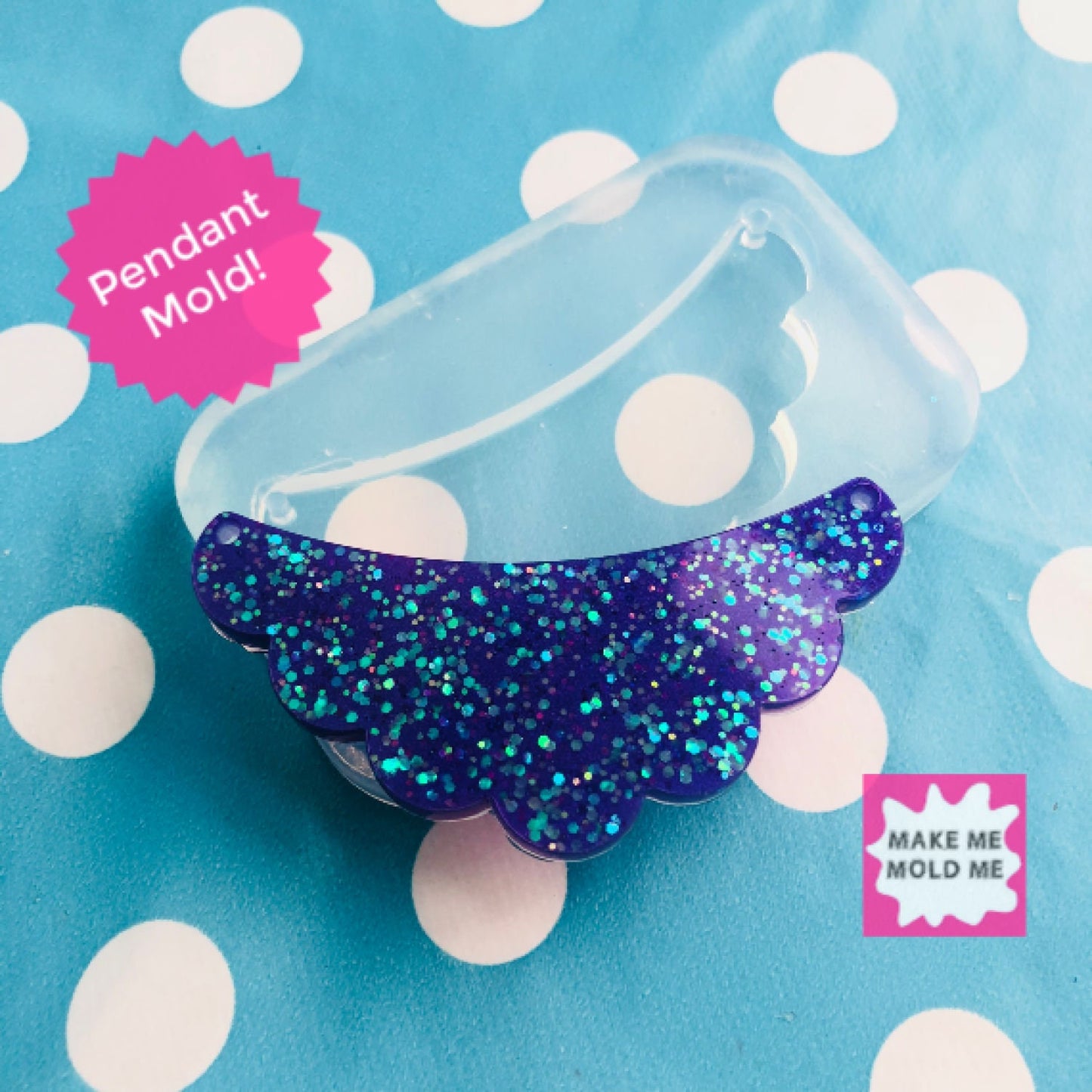 70mm Silicone Scallop Edge Necklace Mold  - Earrings Resin Crafter Mould Pendant PM39