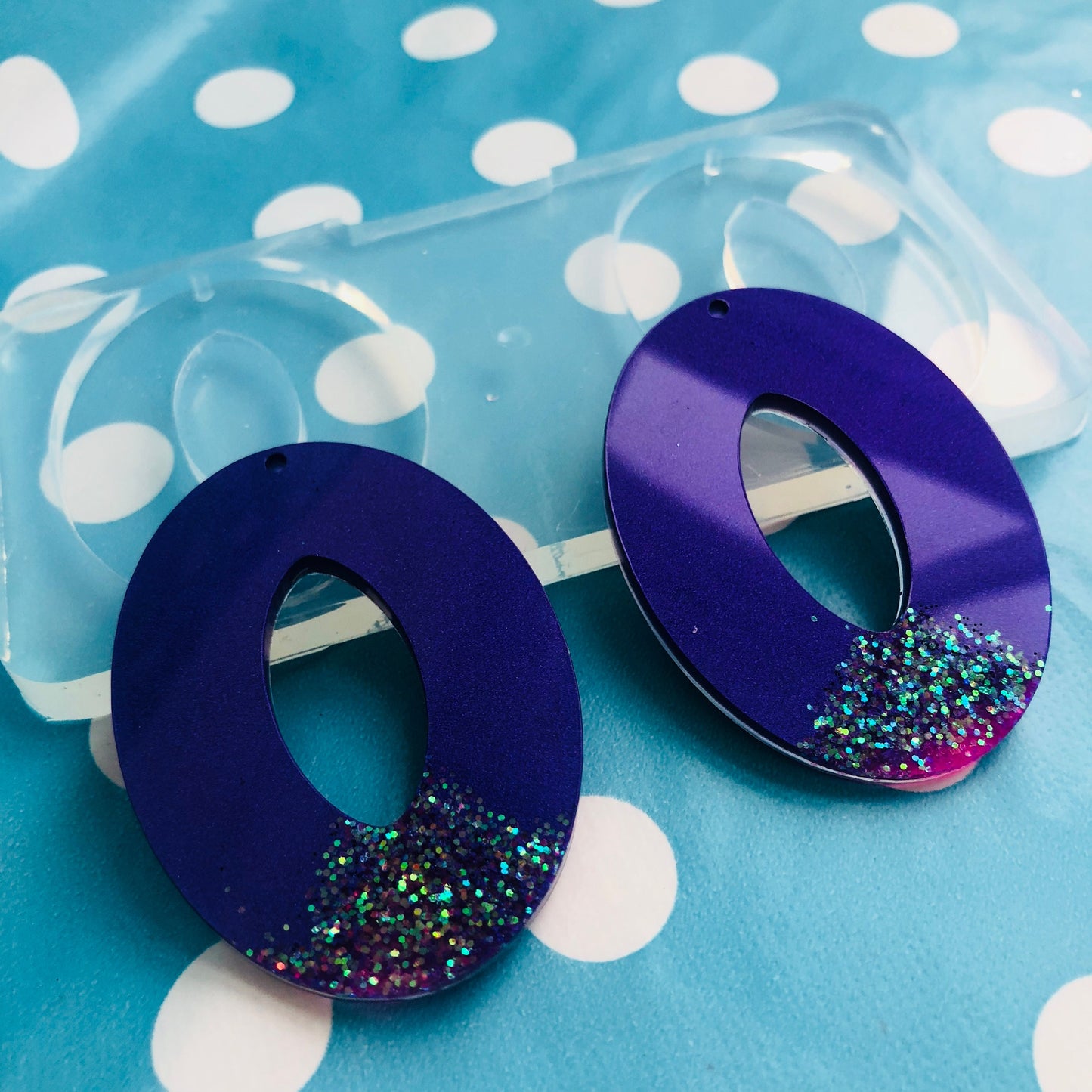 60mm Large Oval Cutout Shape Dangle Earring Mold