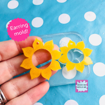 40mm Silicone Sunflower Earring Mold