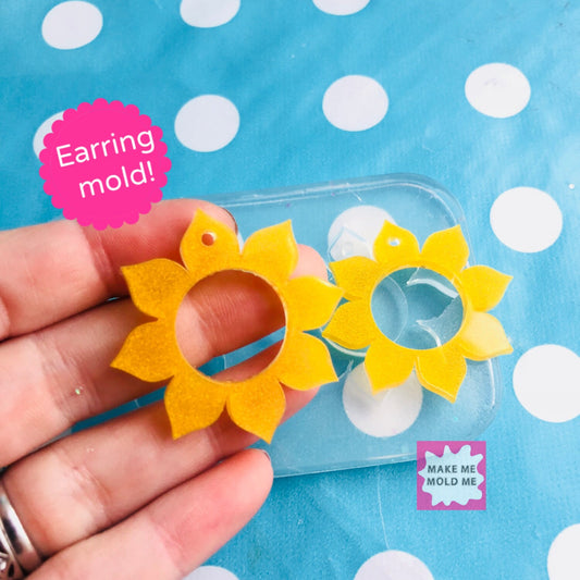 40mm Silicone Sunflower Earring Mold