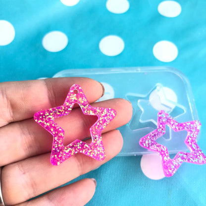 30mm Silicone Flat Cut Out Star Earring Mold -  Mould EM332