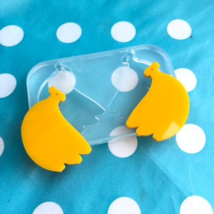 35mm Silicone Flat Banana Earring Mold
