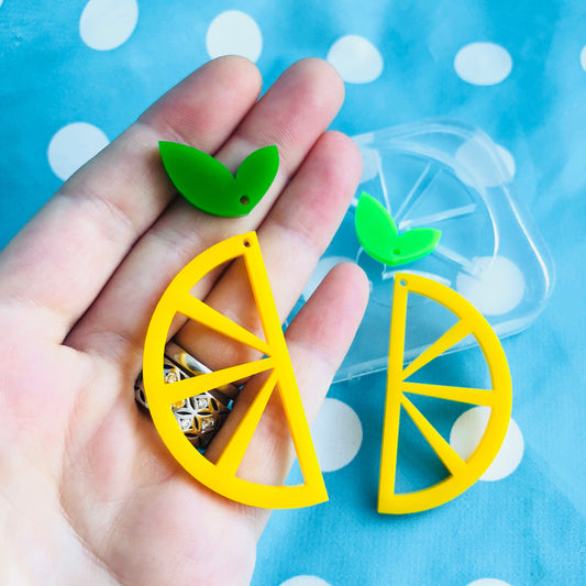 50mm Silicone Earring Cut Out Lemon Lime Slice Dangle Donut Mold  - Earrings Resin Crafter Mould Round EM351