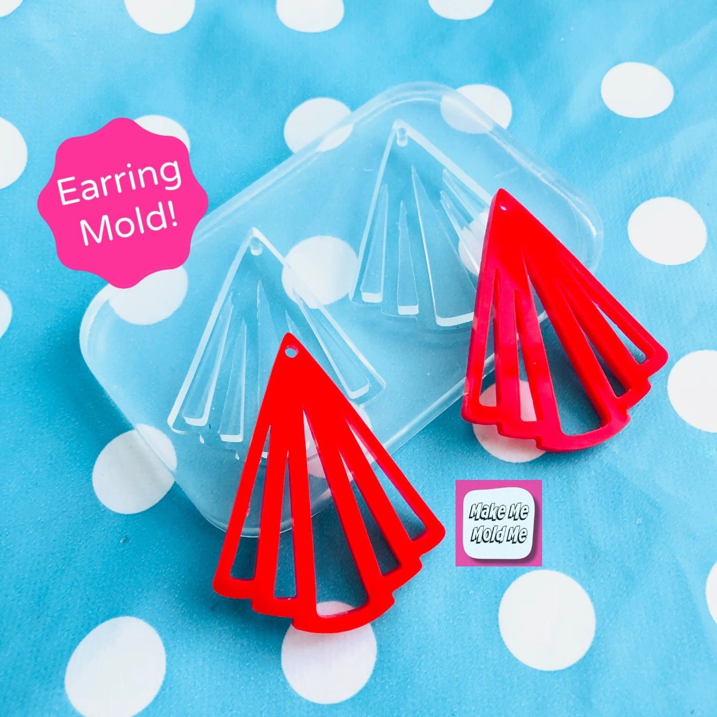 50mm Silicone Earring Cut Out Gatsby Art Deco  Mold  EM352