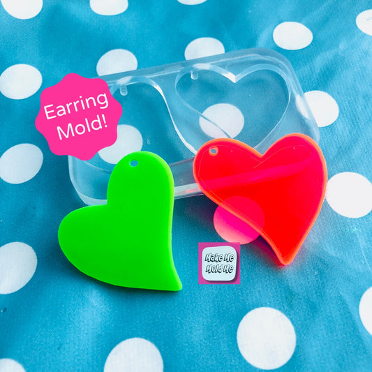 XL 40mm Silicone Heart Dangle  Mold