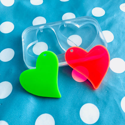 XL 40mm Silicone Heart Dangle  Mold