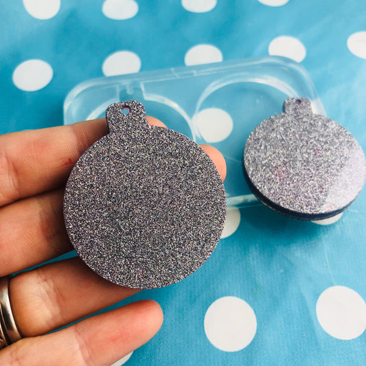 40mm Christmas Bauble Earring Mold - Silicone Mold Craft Resin Earrings EM357