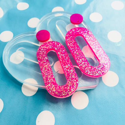 60mm Cut out Oval Earring Mold - Silicone Mold Craft Resin Earrings EM363