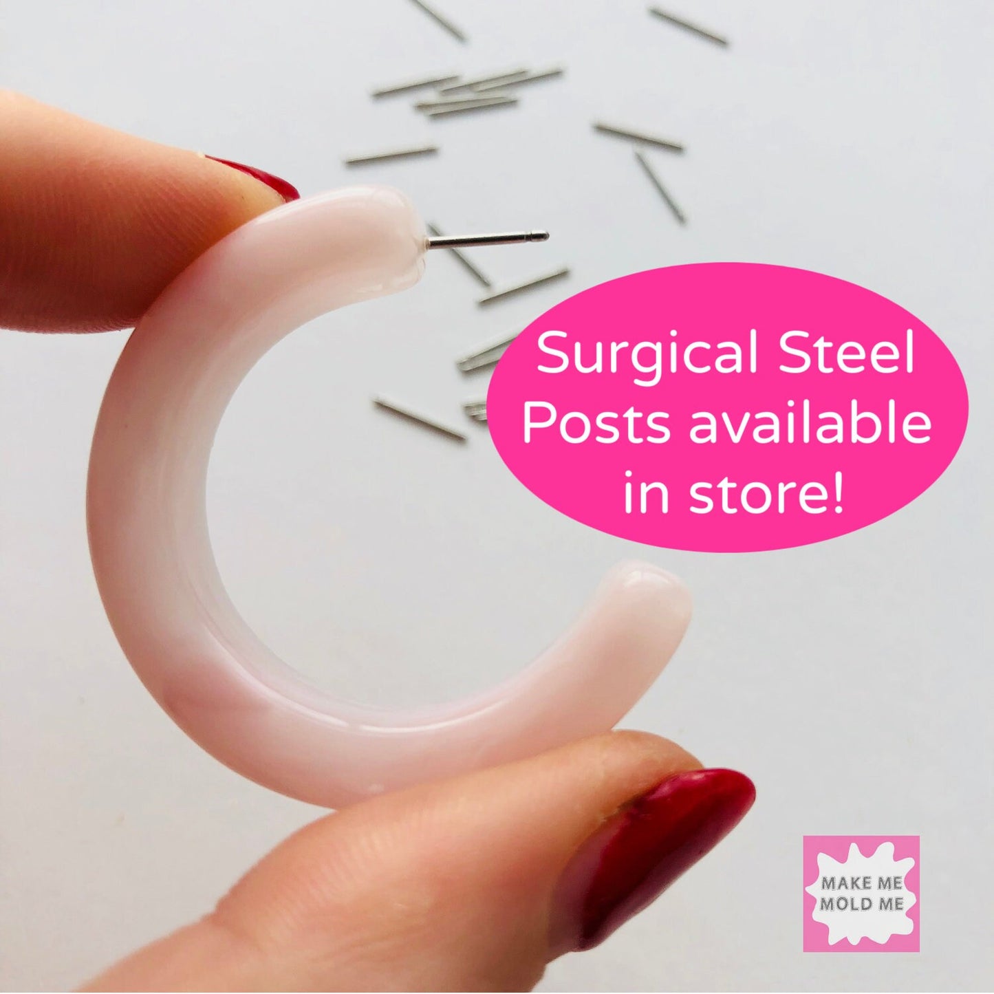 40mm Clear Silicone Hoop Earring Mold for Resin | CC Drop Dangle